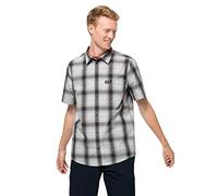 Jack Wolfskin Herren Luftiges Outdoor Hemd Kurzarm HOT Chili Shirt M, Dusty Grey Checks, XXL, 1400245-7432006