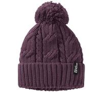 Bommelmütze JACK WOLFSKIN "POMPOM BEANIE", Damen, Gr. ONE SIZE, lila (midnight, plum), Materialmix, Mützen (50284168-0) midnight, plum