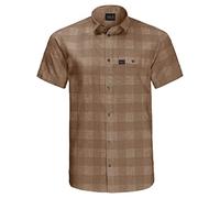 Jack Wolfskin, Highlands Shirt, Kurzarm-Shirt, Dunklem Sand Kontrollen, XL, Mann