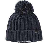 Jack Wolfskin Strickmütze Highloft Knit Beanie mit Bommel - nachtblau Damen, Größe S