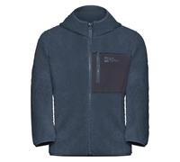 Fleecejacke JACK WOLFSKIN "ICE CURL HOOD JACKET K", Kinder, Gr. 92, blau (midnight sky), Fleece, Obermaterial: 100% Polyester, normal, hoch geschlossener Ausschnitt, eingesetzt eingefasste Kante, Jack
