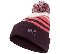 Jack Wolfskin - Kid's Stripy Pompom Beanie - Mütze, Gr. 51 cm-53 cm 51-53 cm, bunt (Amaranth)