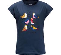 Jack Wolfskin Kinder Tweeting Birds T-Shirt, Dark Indigo, 128