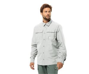 Jack Wolfskin Langarmhemd Barrier LS (mit Brusttaschen) hellgrau Herren, Größe L