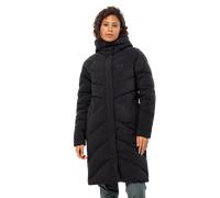 Daunenmantel JACK WOLFSKIN "MARIENPLATZ COAT W RDS", Damen, Gr. XS, schwarz, Oberstoff: 87% Polyamid, 13% Elastan; Futter: 100% Polyester; Füllung: 90% Entendaunen, 10% Federn, Mäntel (17874617-XS) sc