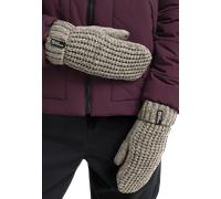 Fäustlinge JACK WOLFSKIN "MEDLEY KNIT MITTEN W", Damen, Gr. S (36), grau (linen), Polyester, Handschuhe Fäustlinge, Strick-Fäustlinge, warm, mit Fleece-Futter (59990540-S) linen