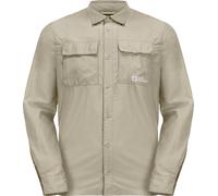 Langarmhemd JACK WOLFSKIN "BARRIER LS SHIRT M", Herren, Gr. M (50), Normalgrößen, grau (stone), Oberstoff: 46% POLYAMID, 27% LYOCELL, 27% MODAL; Futter 1:00% POLYESTER, Hemden (82637424-M) stone