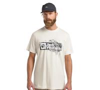 T-Shirt JACK WOLFSKIN "BRAND T M", Herren, Gr. L (52), weiß (wood, cottonweiß), Obermaterial: 100% Baumwolle, Shirts T-Shirt (18380915-L) wood, cottonweiß