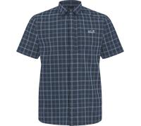 Jack Wolfskin Men's Norbo Short Sleeve Shirt Check Midnight Sky L