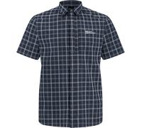 Jack Wolfskin Men's Norbo Short Sleeve Shirt Night Blue Checks M