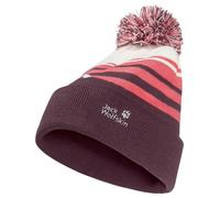 Jack Wolfskin Unisex Kinder Stripy Pompom K Beanie-Mütze, Amaranth, S EU