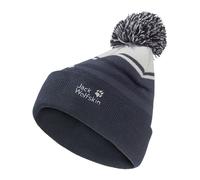Jack Wolfskin - Kid's Stripy Pompom Beanie - Mütze, Gr. 49 cm-50 cm 49-50 cm, schwarz (DarkNavy)