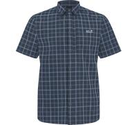 Funktionshemd JACK WOLFSKIN "NORBO S/S SHIRT M", Herren, Gr. L (52), Normalgrößen, check, midnightsky, Obermaterial: 95% Polyamid, 5% sonstige Fasern, Hemden (10511734-L) check, midnightsky