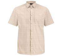 Funktionshemd JACK WOLFSKIN "NORBO S/S SHIRT M", Herren, Gr. XL (54/56), Normalgrößen, check, oyster, Obermaterial: 95% Polyamid, 5% sonstige Fasern, Hemden (26138201-XL) check, oyster