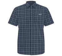 Funktionshemd JACK WOLFSKIN "NORBO S/S SHIRT M", Herren, Gr. XXL (58), Normalgrößen, check, midnightsky, Obermaterial: 95% Polyamid, 5% sonstige Fasern, Hemden (10511734-XXL) check, midnightsky