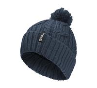 Jack Wolfskin Pompom Beanie Winddichte Strickmütze One Size blue midnight sky