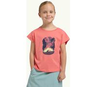 Jack Wolfskin Mädchen Graphic Girls T T-Shirt, Print Sunset Coral, 116