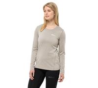 Rundhalspullover JACK WOLFSKIN "SKY THERMAL L/S W", Damen, Gr. XL (46), palesand, Obermaterial: 100% Polyester, Pullover Rundhalspullover (74803703-XL) palesand
