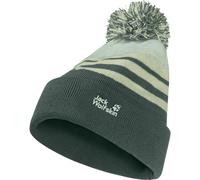Jack Wolfskin - Kid's Stripy Pompom Beanie - Mütze, Gr. 51 cm-53 cm 51-53 cm, grün (SagoPalm)