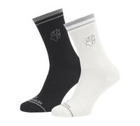 Jack Wolfskin Tagessocke Paw CL Crew (Merinowolle-Mischung, atmungsaktiv) mehrfarbig schwarz/weiss - 1 Paar, Größe 44-46