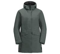 Jack Wolfskin Tempelhof Coat W Coat Damen, Schiefergrau/Grün, Large