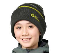 Jack Wolfskin Unisex Kinder Stripy Knit K Beanie-Mütze, Mint Leaf, M EU