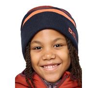 Jack Wolfskin Unisex Kinder Stripy Knit K Beanie-Mütze, Night Blue, M EU