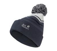 Jack Wolfskin - Kid's Stripy Pompom Beanie - Mütze, Gr. 49 cm-50 cm 49-50 cm, schwarz (DarkNavy)