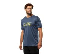 Jack Wolfskin Wander-Tshirt Peak Graphic (atmungsaktiv, geruchshemmend) skyblau Herren, Größe XXL