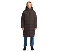 Daunenmantel JACK WOLFSKIN "FROZEN PALACE COAT W", Damen, Gr. S, grau (peat), Obermaterial: 100% Polyester. Futter: 100% Polyester. Wattierung: 90% Entendaune, 10% Federn, sportlich, hoch geschlossene