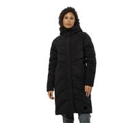 Daunenmantel JACK WOLFSKIN "MARIENPLATZ COAT W RDS", Damen, Gr. L (42/44), schwarz, Oberstoff: 87% Polyamid, 13% Elastan; Futter: 100% Polyester; Füllung: 90% Entendaunen, 10% Federn, Mäntel (17874617