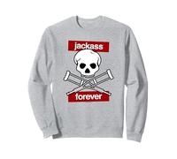 Jackass Forever Red Skull And Crutches Warning Logo Sweatshirt