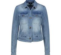 Jeansjacke MONARI "Jacke Jeans", Damen, Gr. 40, jeans, Denim/Jeans, Obermaterial: 80% Baumwolle, 17% Polyester, 3% Elasthan, unifarben, regular fit taillenbedeckt, Rundhals, eingesetzt Manschette, Jac