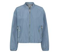 Blouson FUCHS SCHMITT, Damen, Gr. 48, bleu, Web, Obermaterial: 100% Polyester, unifarben, regular fit normal, hoch geschlossener Ausschnitt, elastischer Bund, Jacken Blouson, Stehkragen, Regular Fit, 