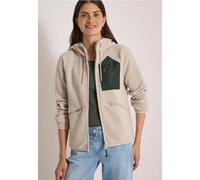 Fleecejacke CECIL, Damen, Gr. L (42), beige (powder beige), Stoff, Obermaterial: 100% Polyester. Obermaterial 2: 100% Polyester, unifarben, comfort fit normal, ohne Ausschnitt, Bündchen, Jacken Fleece