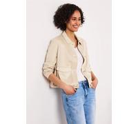 Kurzjacke STREET ONE, Damen, Gr. 44, clay sand, Stoff, 90% Polyester, 10% Elasthan, unifarben, comfort fit normal, V-Ausschnitt, Manschette, Jacken Kurzjacke, in Velours-Optik (40583401-44) clay sand
