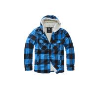 Brandit Jacke Lumber Jacket Hooded kariert 100% Baumwolle Schwarz/Blau Gr. L Herren