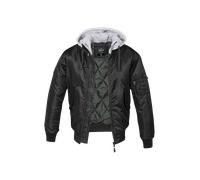 Brandit - MA1 Sweat Hooded Jacket - Bomberjacke mit Kapuze - Black/Grey L