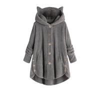 jacke damen fleece,Teddyjacke Damen Lang Plüsch Kuschel Jacke Warme Winter Oversize Fleecejacke Teddyfleece Flauschig Loungewear Elegant Sherpa Teddy Winterjacken Kuschelige Teddyplüsch Mantel