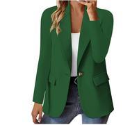 Jacke Damen Frühling Blazer Damen Langarm Business Anzug Elegant Einfarbig Anzugjacke Sportlich Kurzblazer Schalkragen Jackett Open Front Strickjacke Arbeitsjacke Büro Sakko Tailliert Blazerjacke