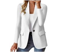Jacke Damen Frühling Blazer Damen Langarm Business Anzug Elegant Einfarbig Anzugjacke Sportlich Kurzblazer Schalkragen Jackett Open Front Strickjacke Arbeitsjacke Büro Sakko Tailliert Blazerjacke