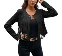 Jacke Damen Jacken Kunstleder mit Fransen Elegant Jacken Pailletten Bomber Jacke Party Bomberjacke Festliches Outfit Slim Fit Glänzend Übergangsjacke Party Club Tailliert Anzugjacke Tops #1