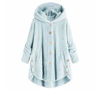 Jacke Damen Sale, Travel Must Have, Oversize Jacke Damen Winter Mantel Frauen Plus Größe Plüsch Tops Kapuze Lose Strickjacke Wollmantel Winterjacke Wolljacke Damen, Angebote Des Tages Heute Deal