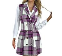 Jacke Damen Sale, Winterjacke Damen Sale, Damen Weste Damen Kariertes Weste Kleid Zweireihig Anzug Kleider Ärmellose Strickjacke Jacke Kleid Beheizbare Damen S, Blitzangebote Des Tages Aktuell