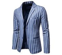 Jacke Herren Sakko Sportlich Slim Fit Blazer Männer Gestreifter Zwei Knöpfen Sportsakko Modern Freizeit Jackett Business Anzugjacke für Business Hochzeit Party Festlich