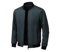Jacke Herren Übergangsjacke Outdoorjacke Reißverschluss Bomberjacke Herbstjacke Fleece Gefüttert Collegejacke mit Tasche Herrenjacken Blouson Ohne Kapuze Leicht Collegejacke Softshelljacke Lila xxl l