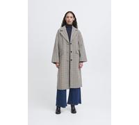 Wintermantel ICHI "Jacke IHEMMALU", Damen, Gr. 42, grün (schwarz navy multi check), Obermaterial: 88% Polyester PES. 12% Wolle mw., Mäntel Wintermantel (73559664-42) schwarz navy multi check