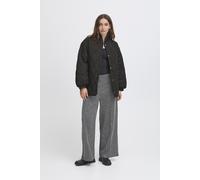 ICHI IHHANSA Damen Steppjacke Übergangsjacke Jacke mit Stehkragen farblich passend gefüttert loose fit, Größe:40, Farbe:Black (194008)