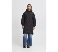 ICHI IHHANSA JA Damen Steppmantel Wintermantel Winterjacke Steppmantel mit Druckknöpfen und Kapuze, Größe:L, Farbe:Black (194008)