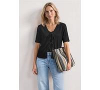 Jacke im Strick-Look mit Bändern
